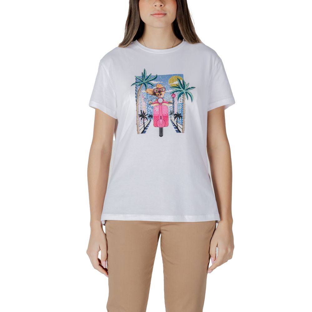 Vit bomulls-T-shirt