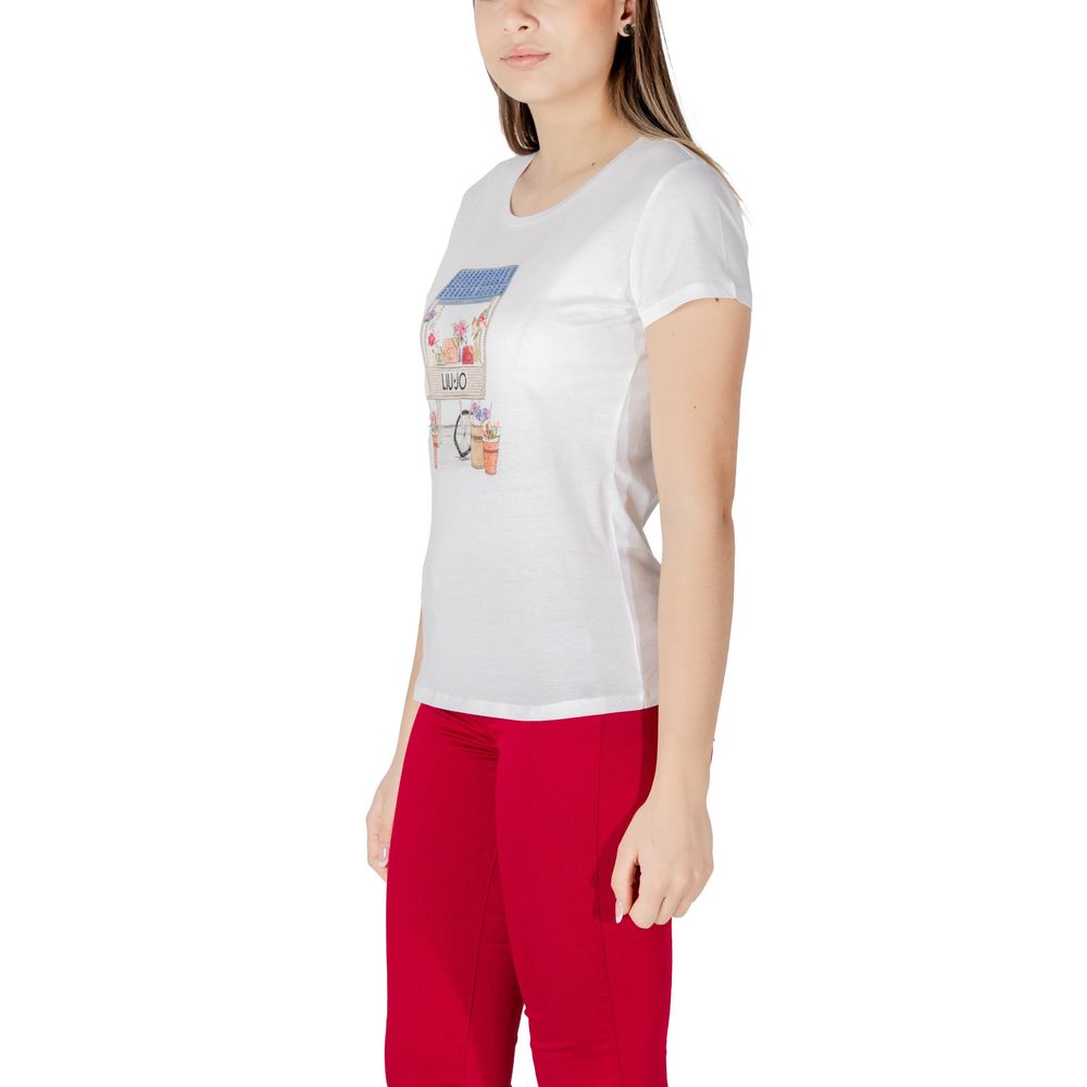 Tvåfärgad bomulls-t-shirt
