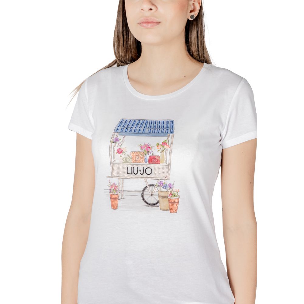 Tvåfärgad bomulls-t-shirt