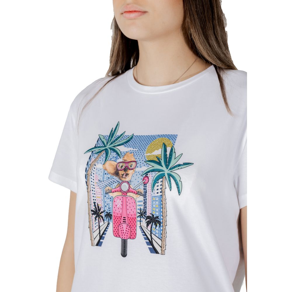 Vit bomulls-T-shirt
