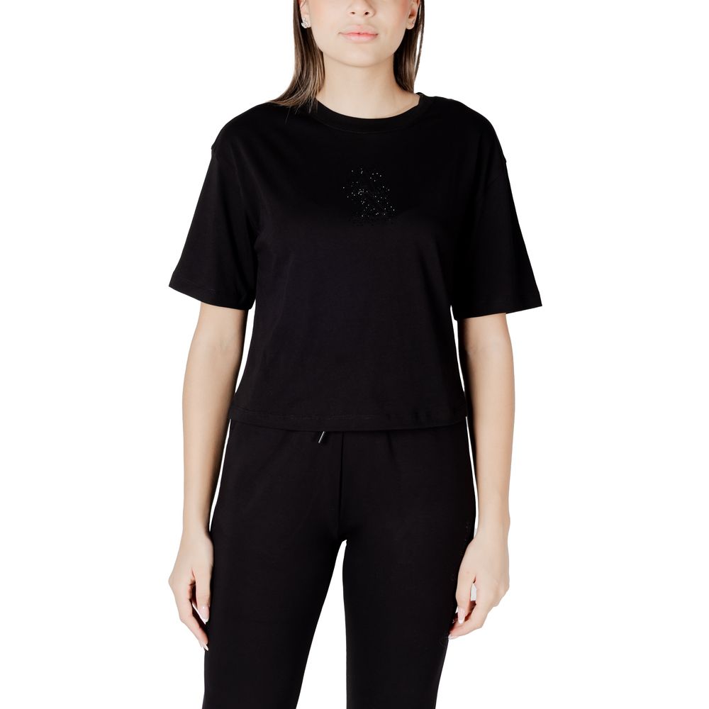 Svart bomulls-T-shirt