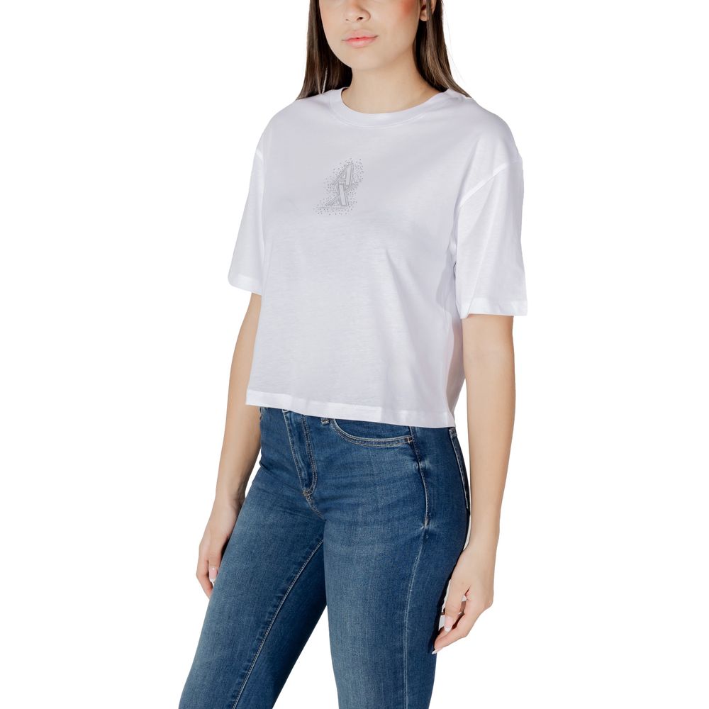 Vit bomulls-T-shirt