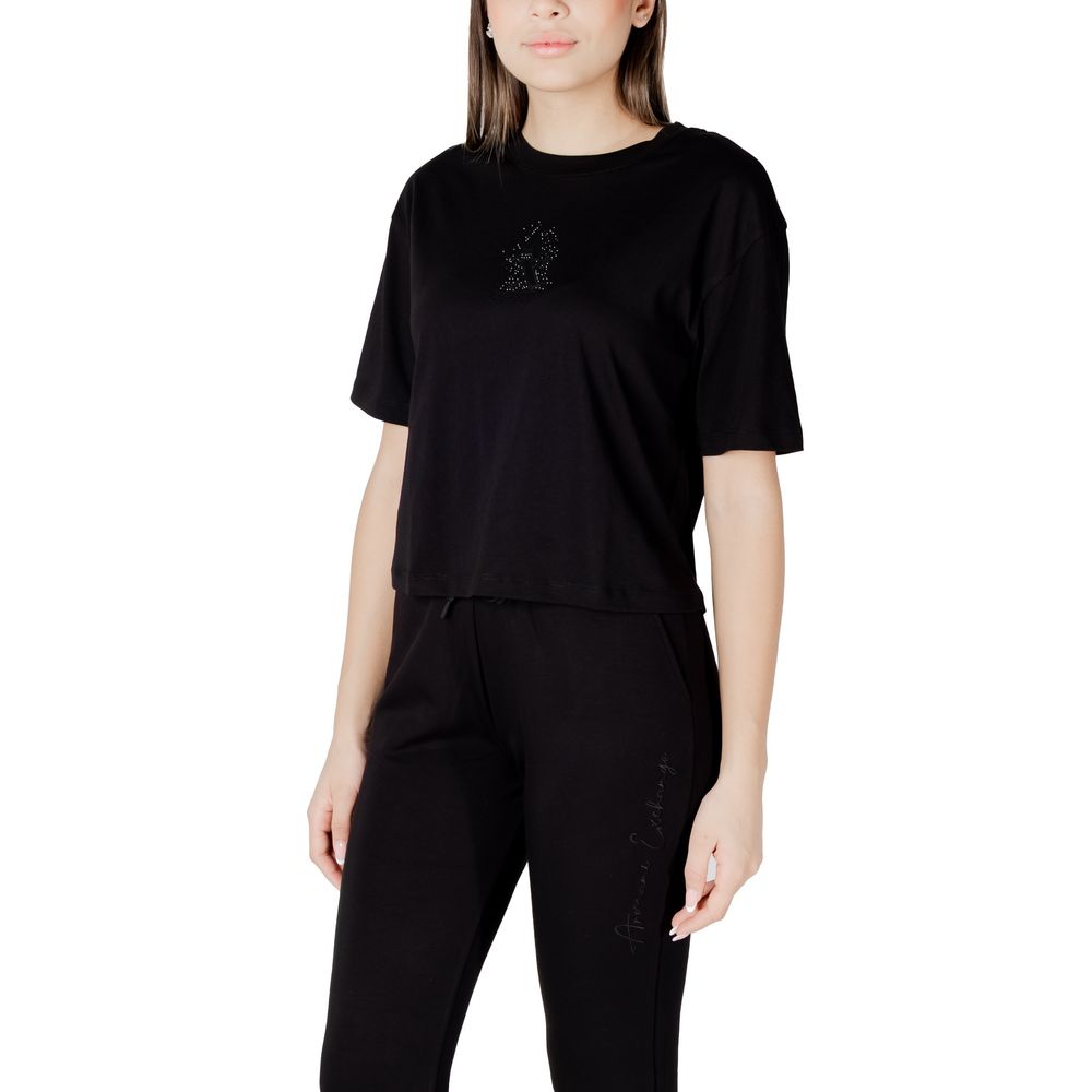 Svart bomulls-T-shirt