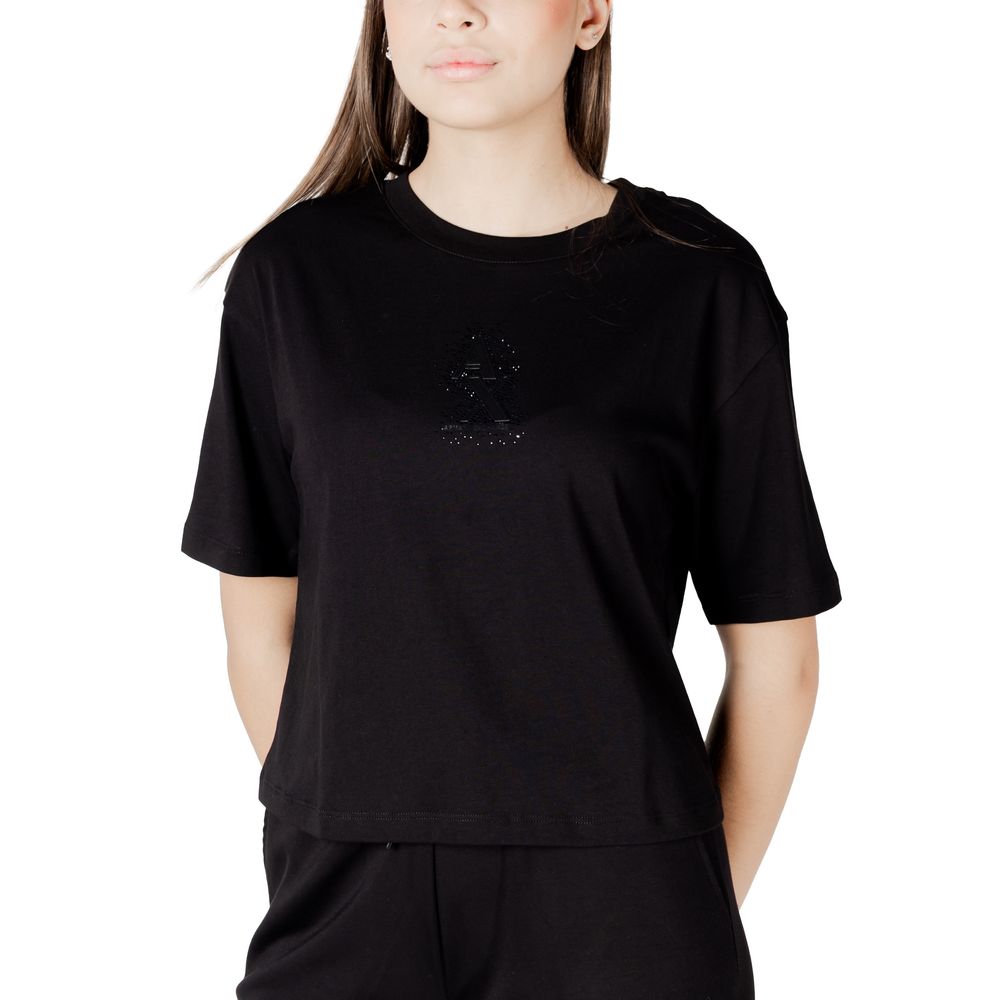 Svart bomulls-T-shirt