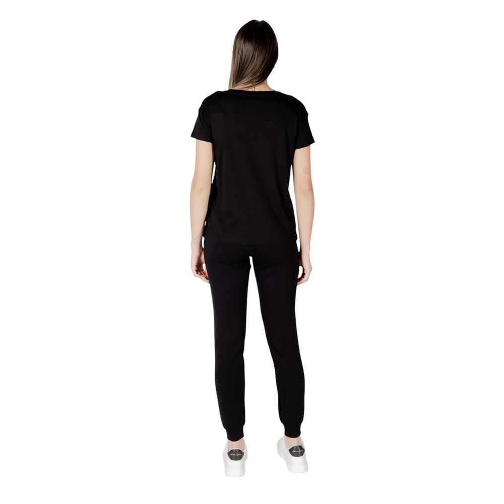 Svart bomulls-T-shirt