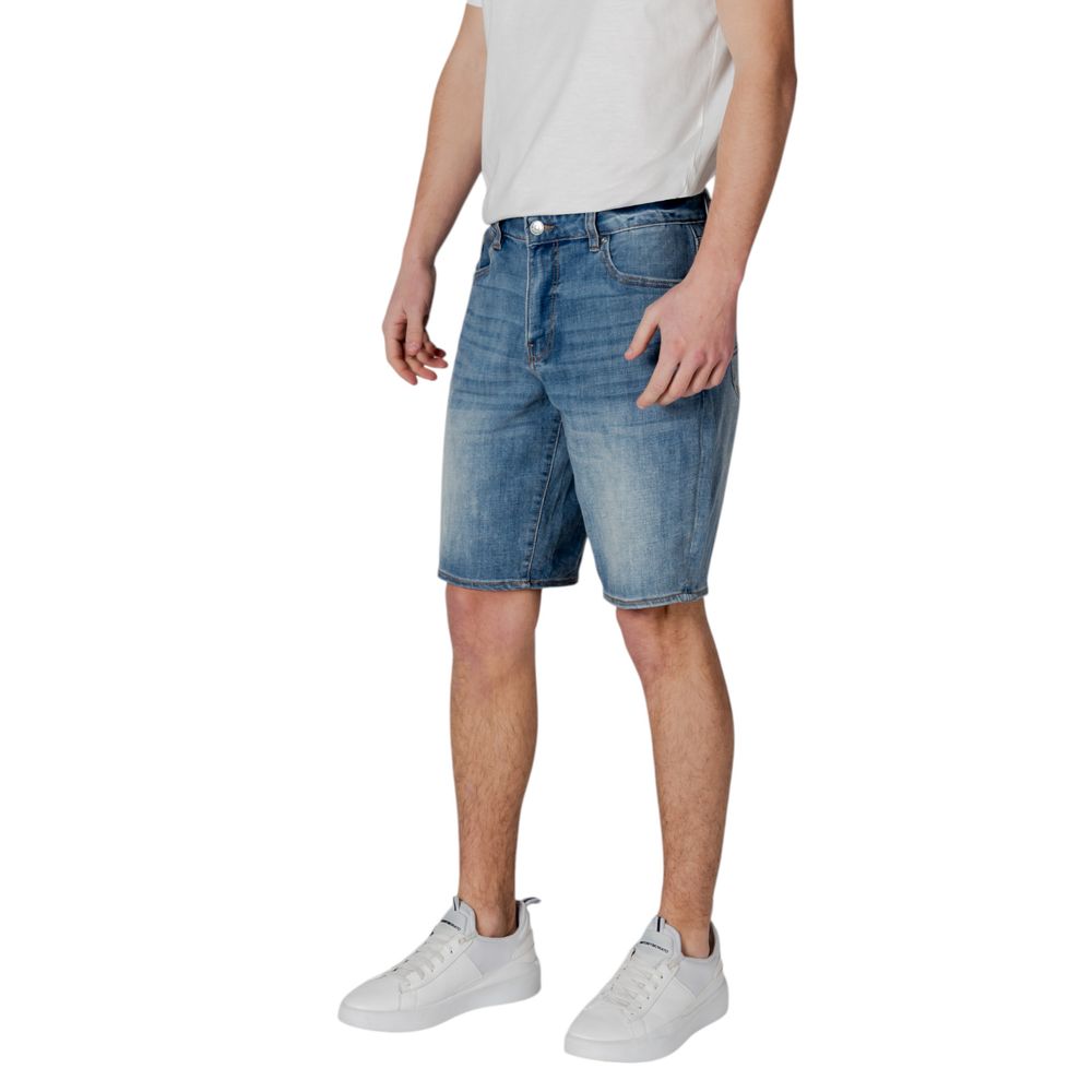 Blå polyester Bermuda