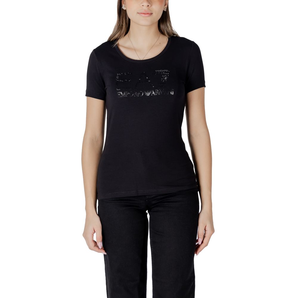 Svart bomulls-T-shirt