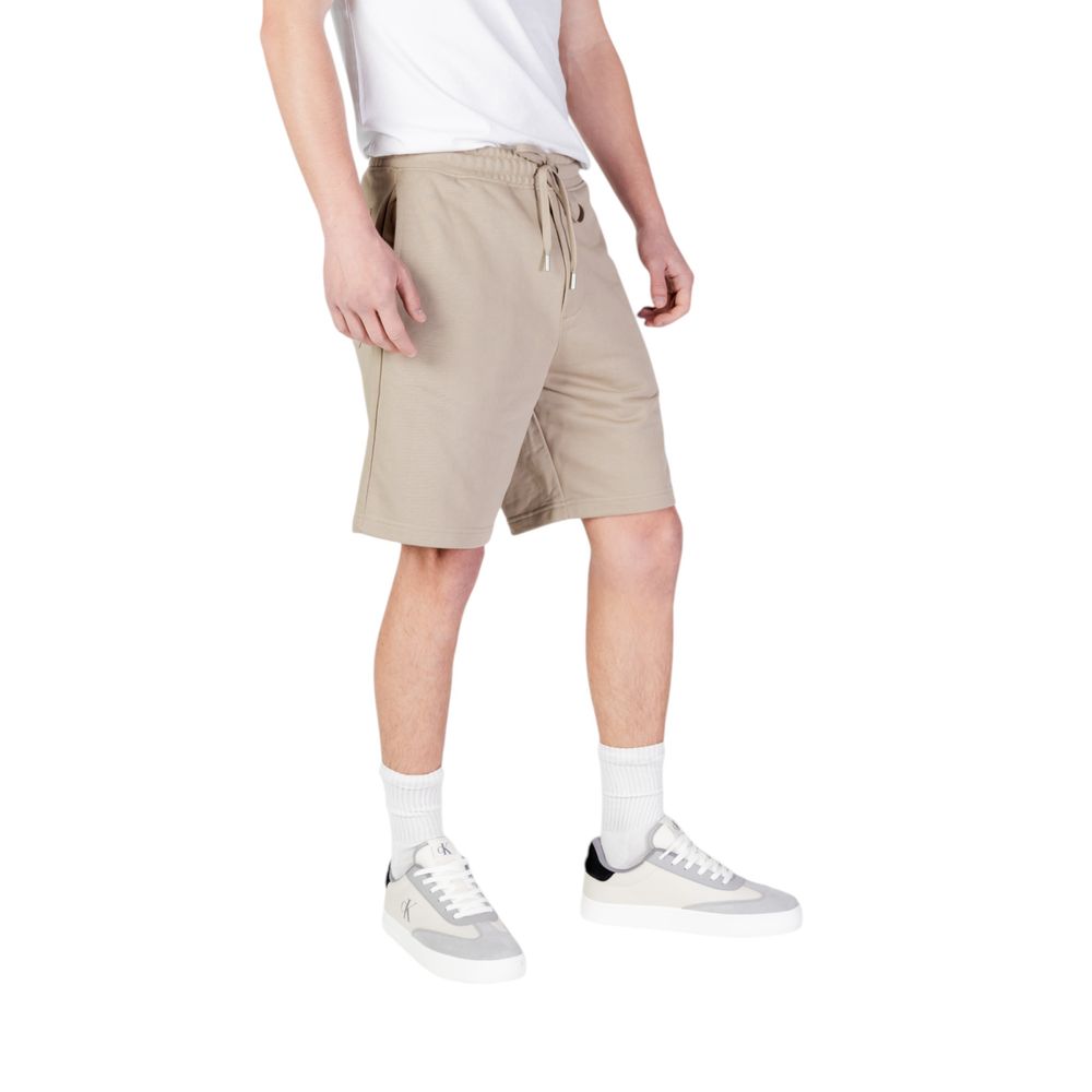 Beige bomullsbermuda