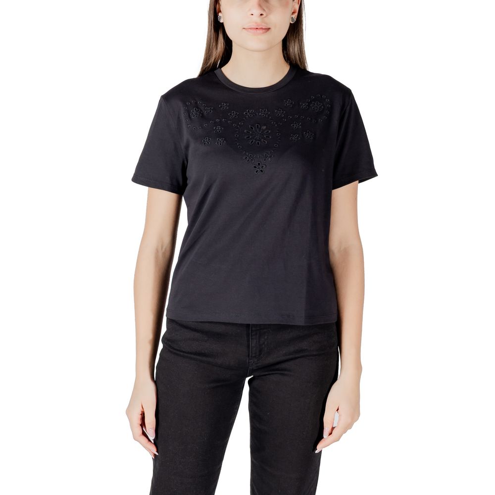 Svart bomulls-T-shirt