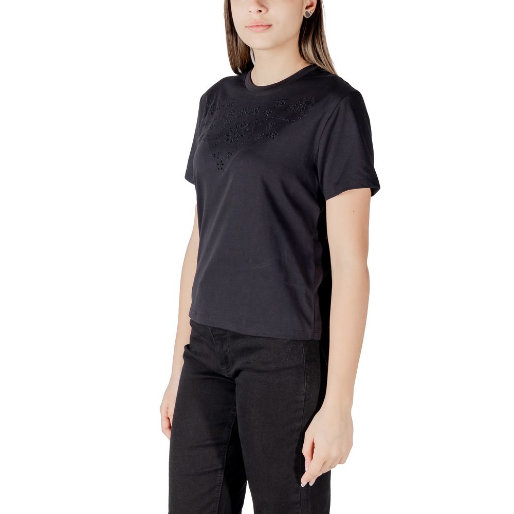 Svart bomulls-T-shirt
