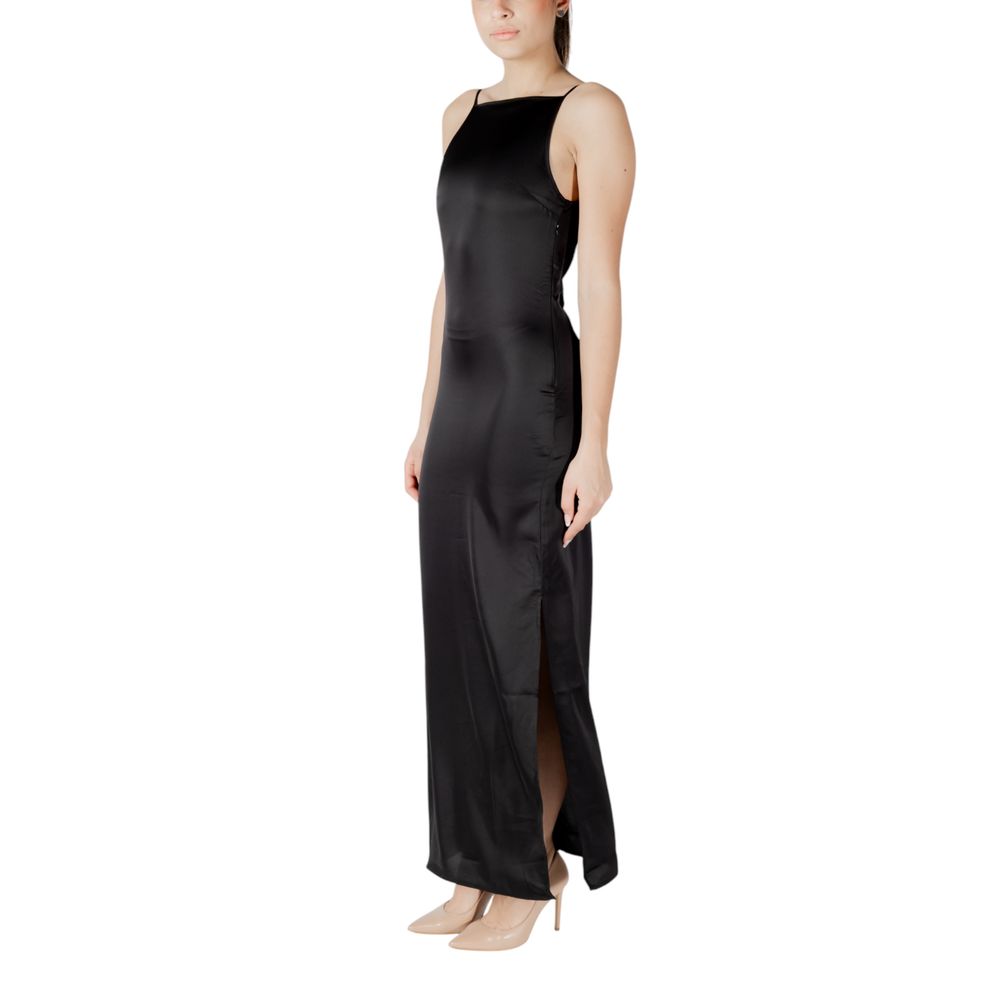 Svart återvunnen polyester lång