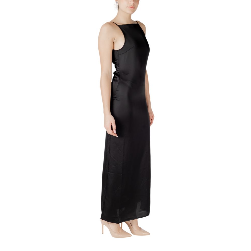 Svart återvunnen polyester lång