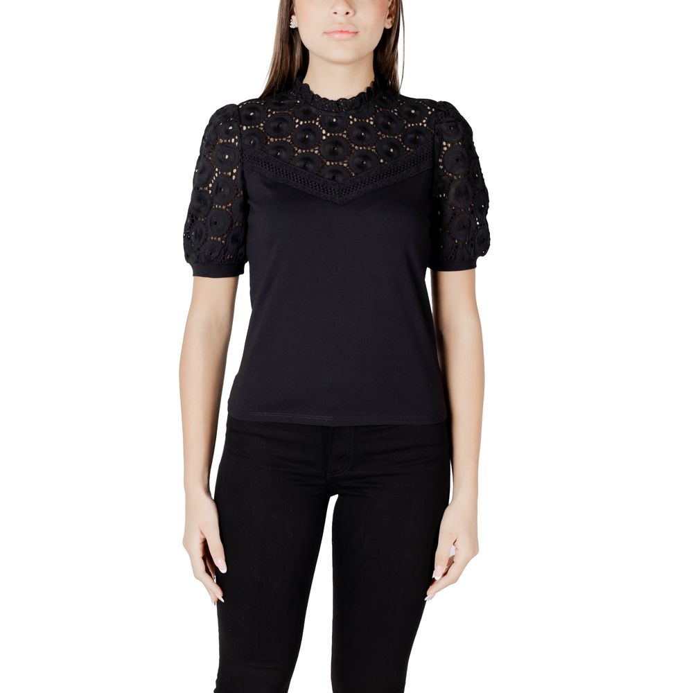 Svart bomulls-T-shirt