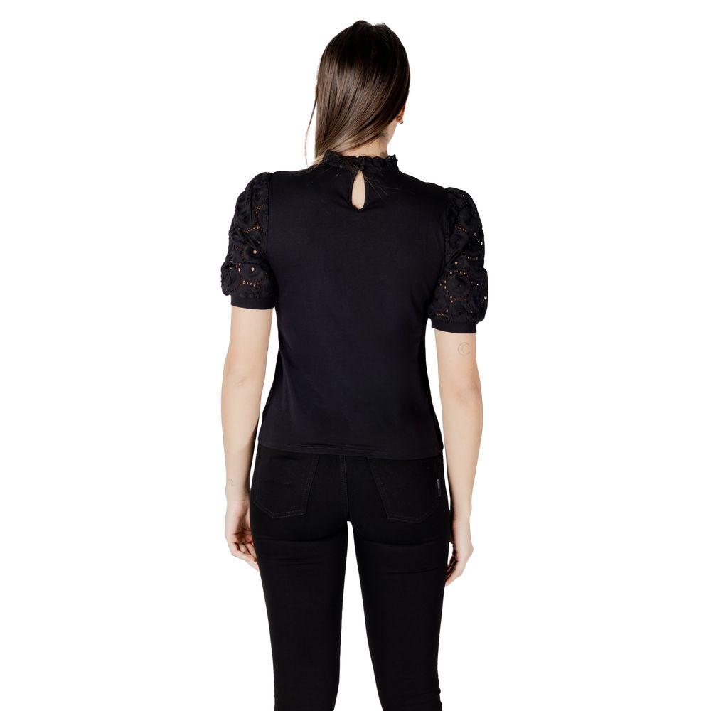 Svart bomulls-T-shirt