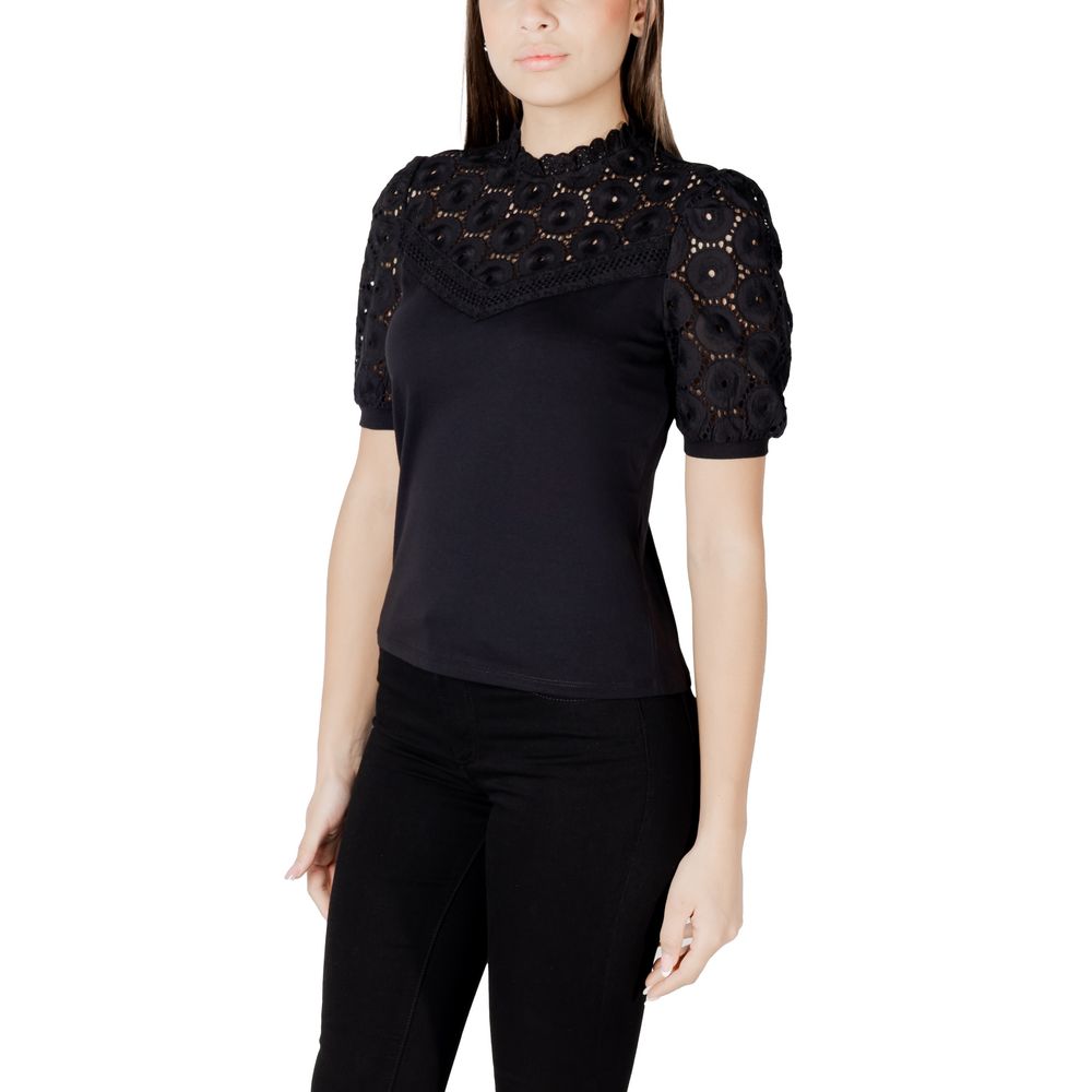 Svart bomulls-T-shirt