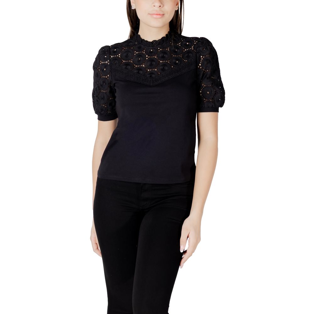 Svart bomulls-T-shirt
