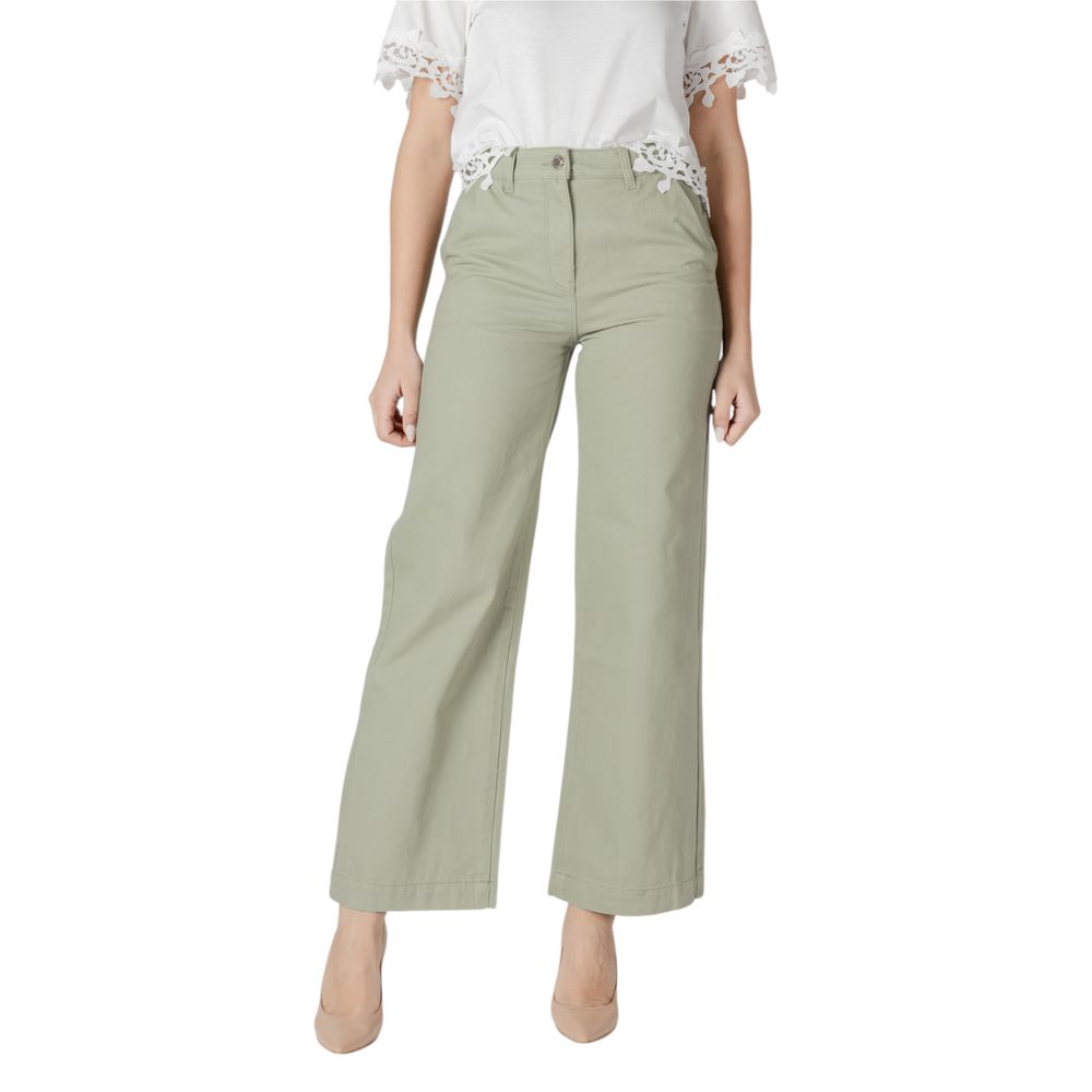 Morgan De Toi Green Cotton Relaxed Fit Jeans