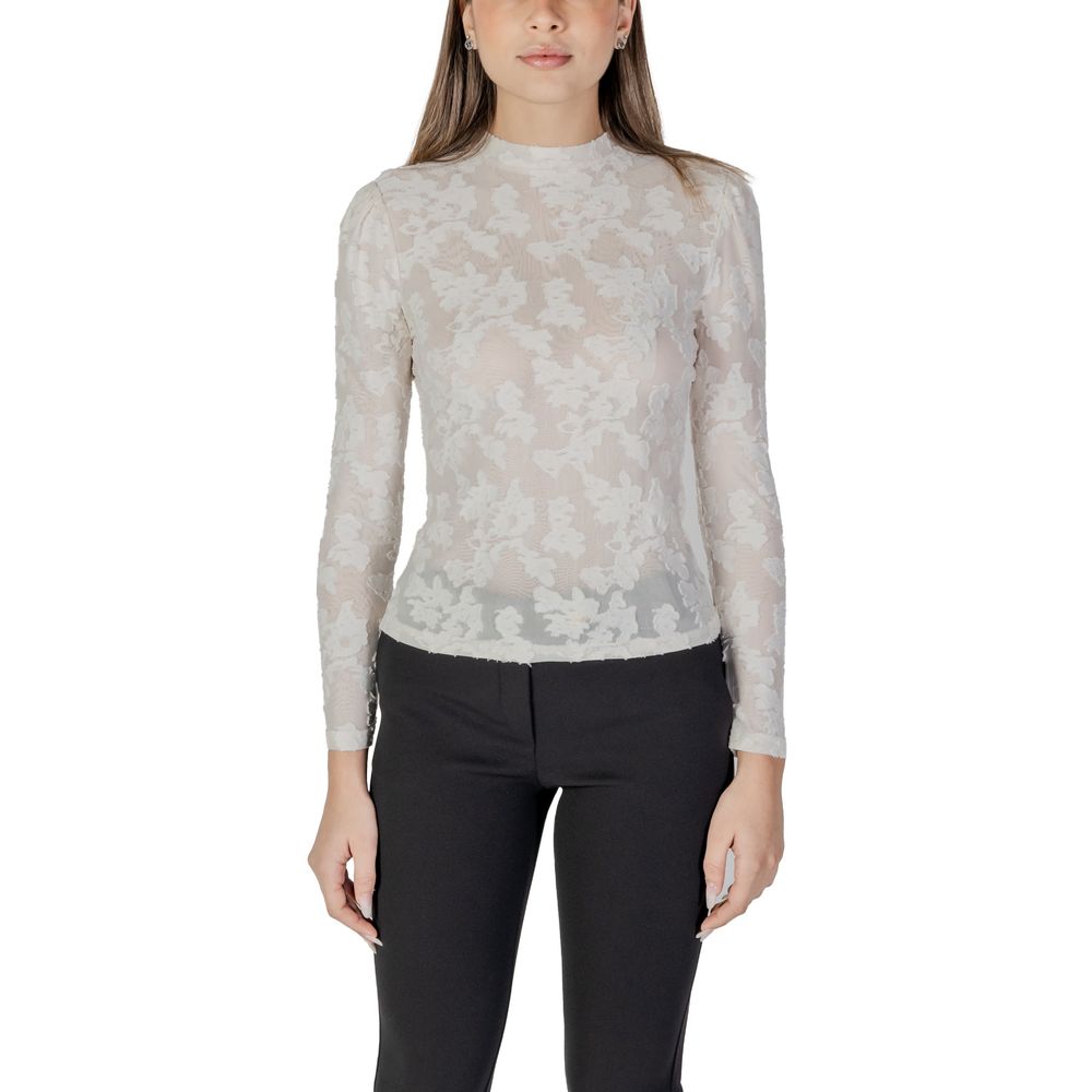 Krämfärgad polyester långärmad