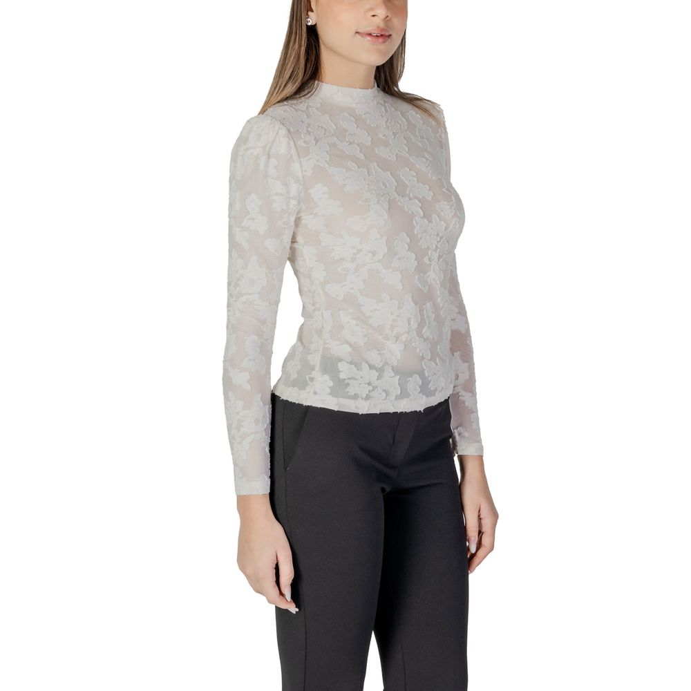 Krämfärgad polyester långärmad