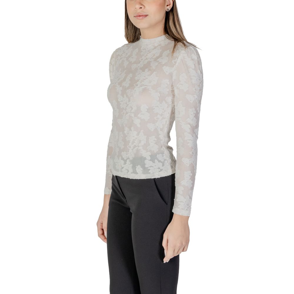 Krämfärgad polyester långärmad
