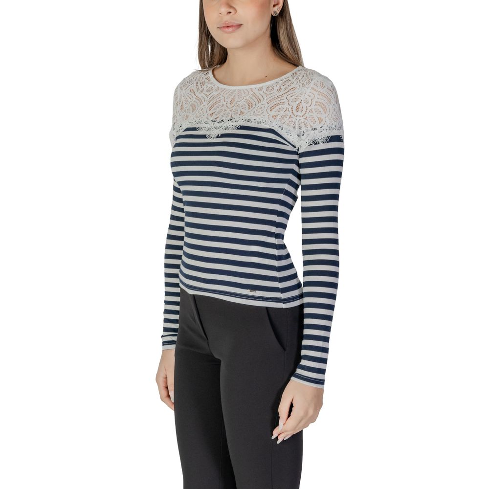 Vit återvunnen polyester långärmad