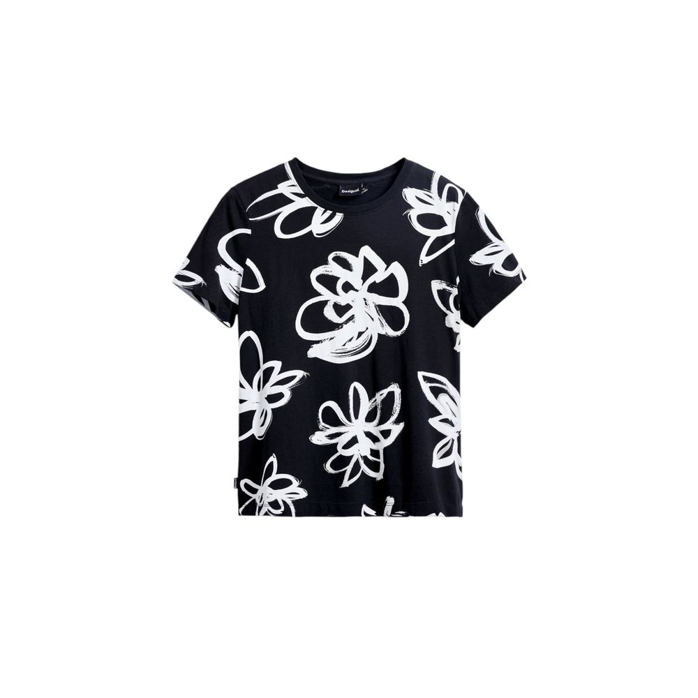 Svart bomulls-T-shirt