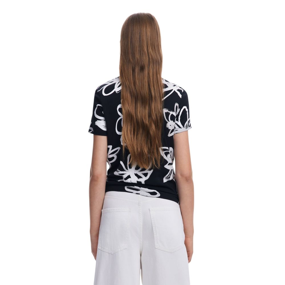 Svart bomulls-T-shirt