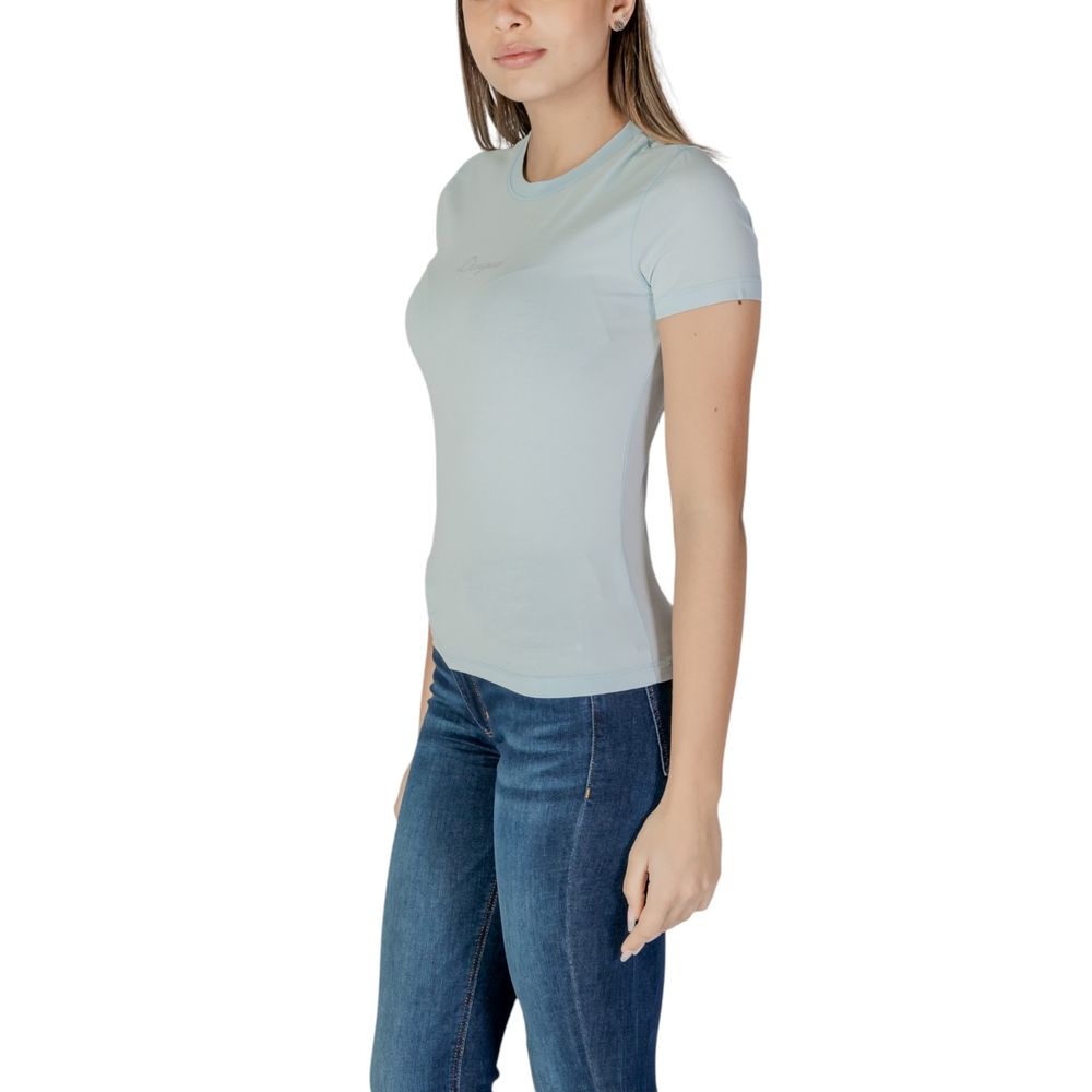 Blå bomulls-T-shirt