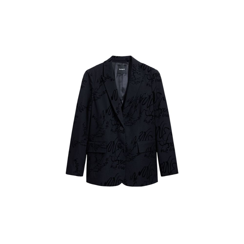 Svart polyesterblazer