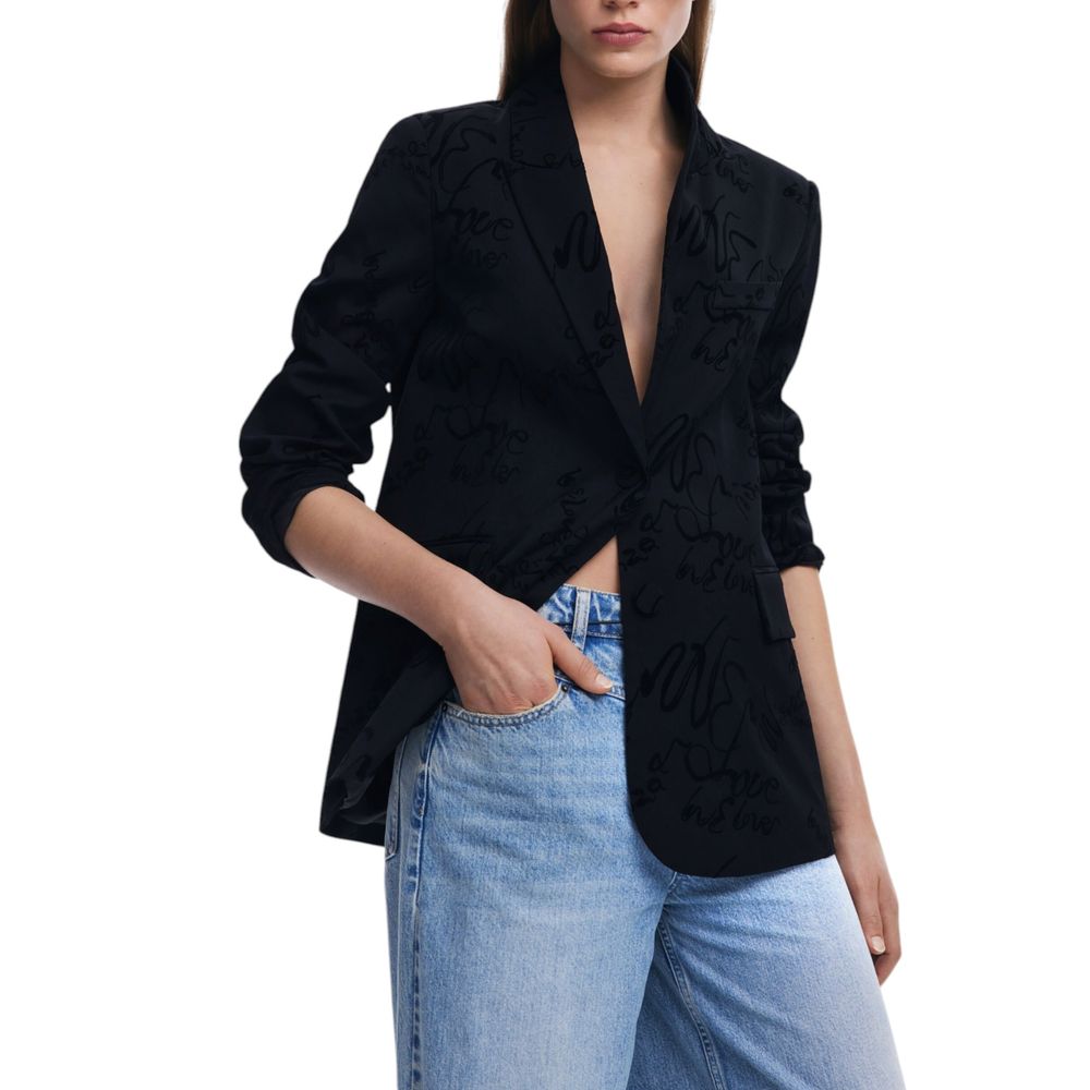 Svart polyesterblazer