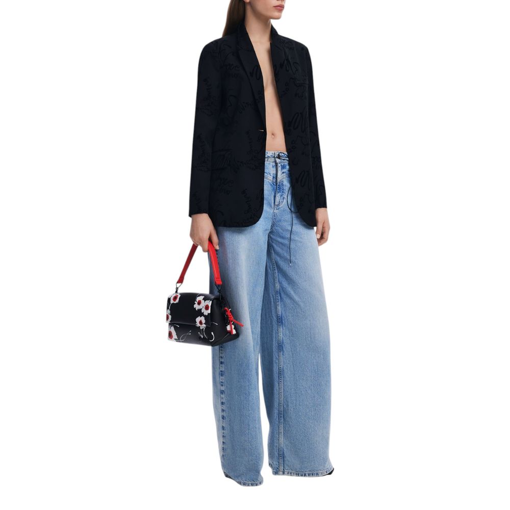 Svart polyesterblazer