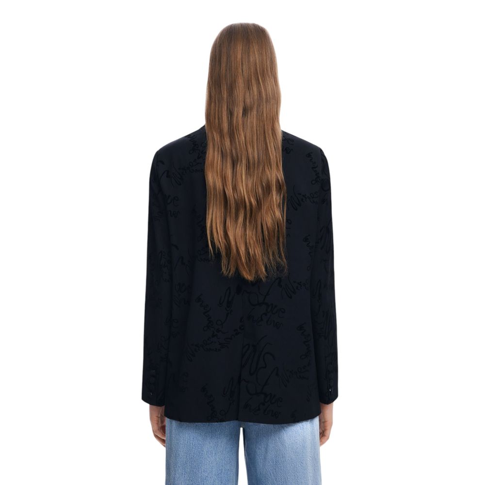 Svart polyesterblazer