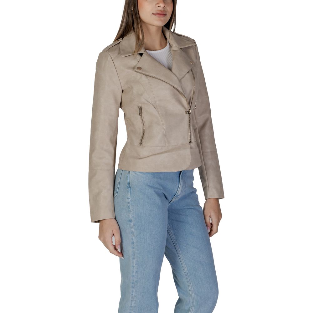 Beige polyesterjakker og -frakker