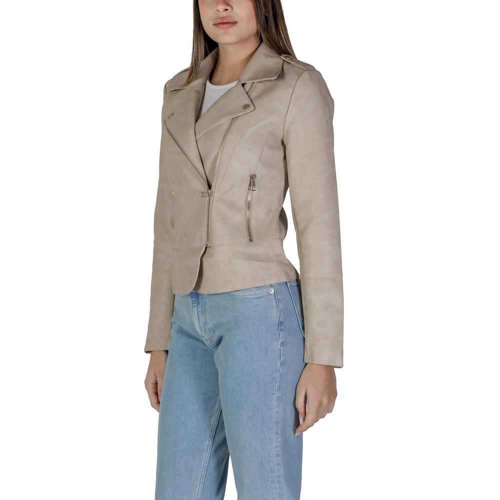 Beige polyesterjakker og -frakker