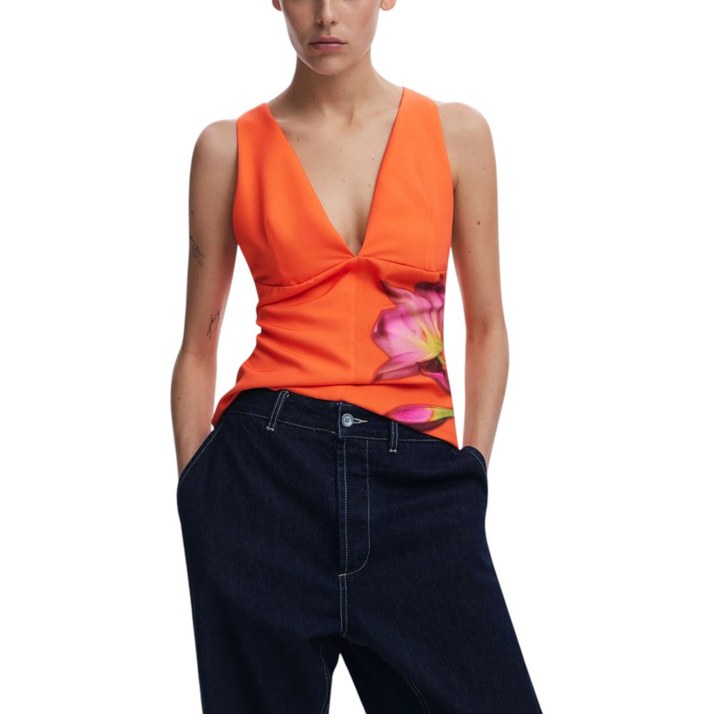 Orange Polyester Top