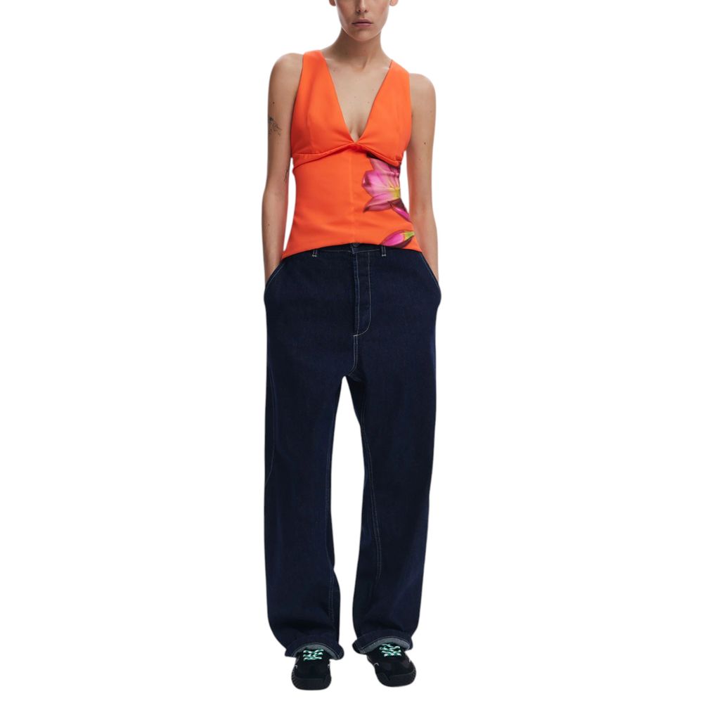 Orange Polyester Top