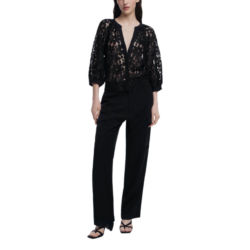 Black Polyester Blouse