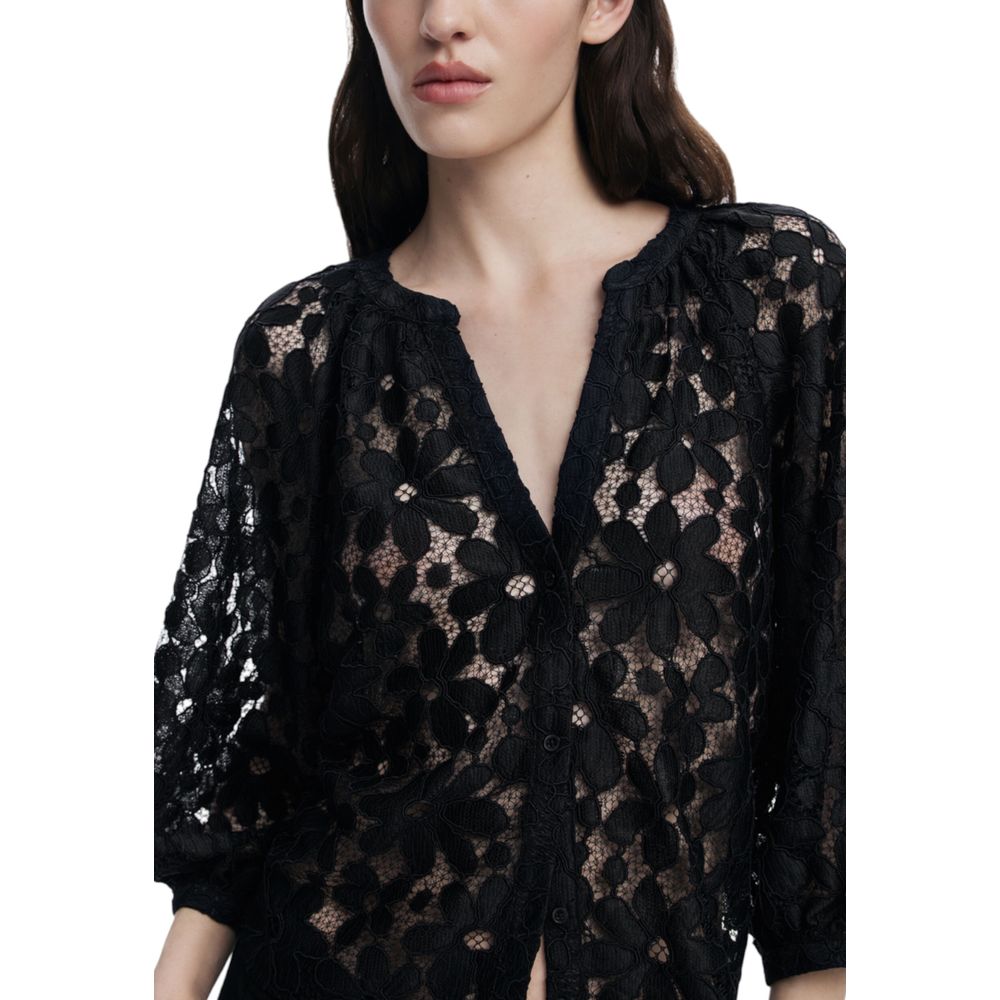 Black Polyester Blouse