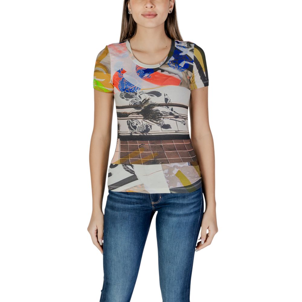 Beige viskos t-shirt