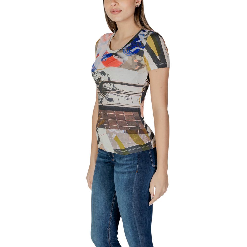Beige viskos t-shirt