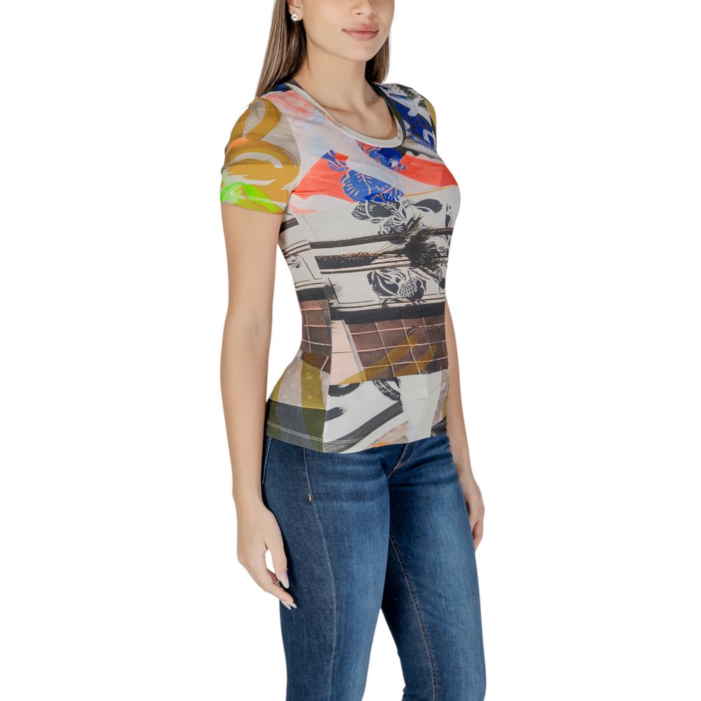 Beige viskos t-shirt