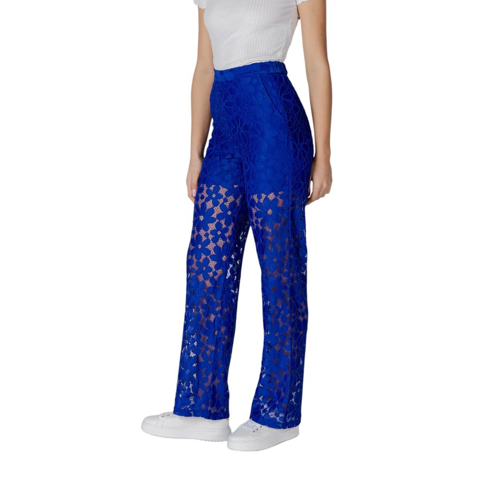 Blue Polyester Pant