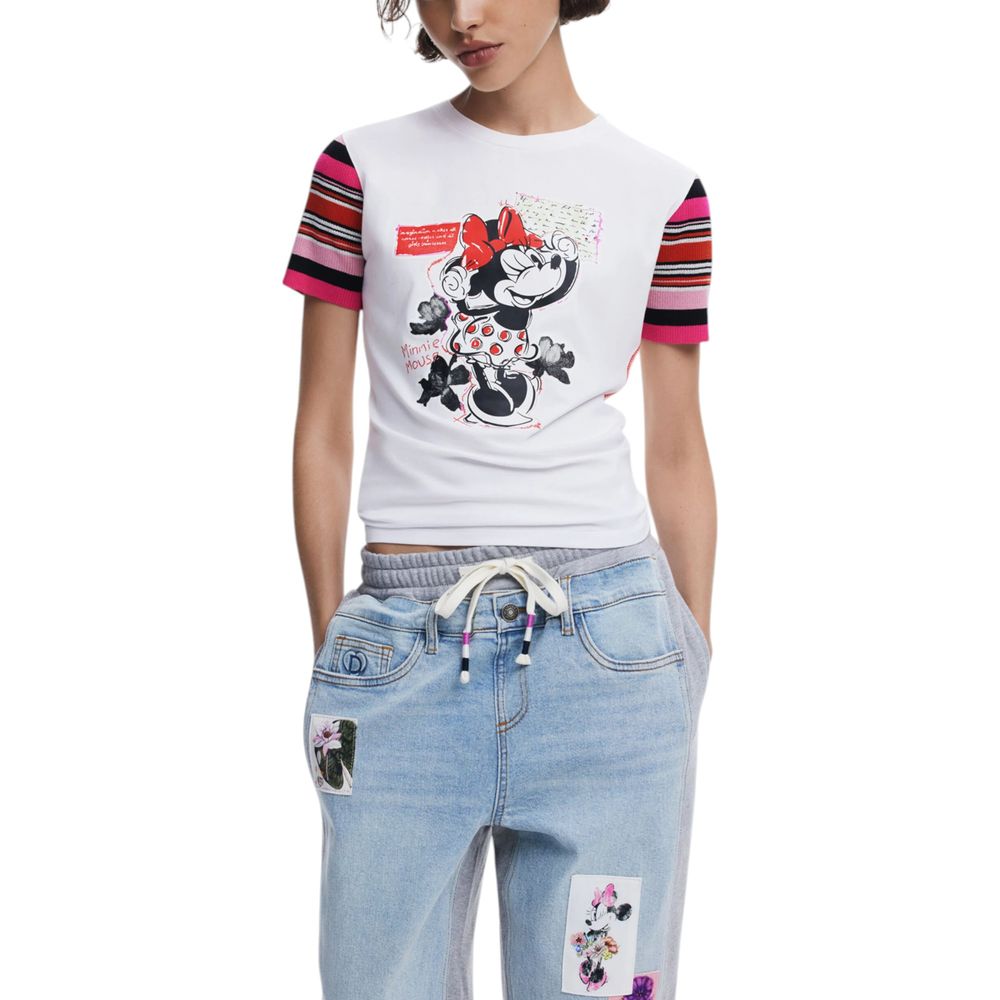 Vit bomulls-T-shirt