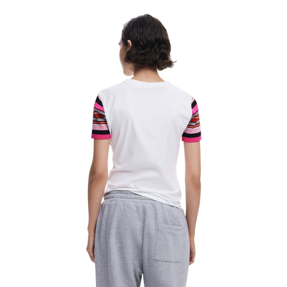 Vit bomulls-T-shirt
