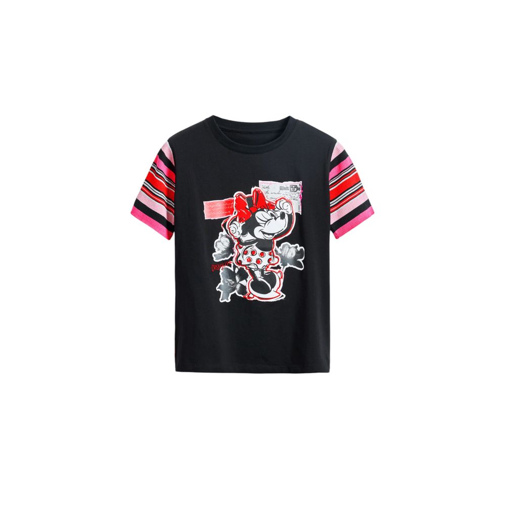 Svart bomulls-T-shirt