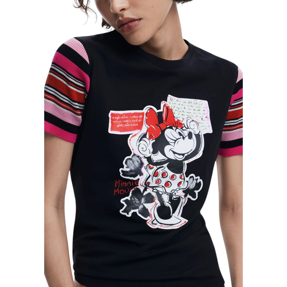 Svart bomulls-T-shirt