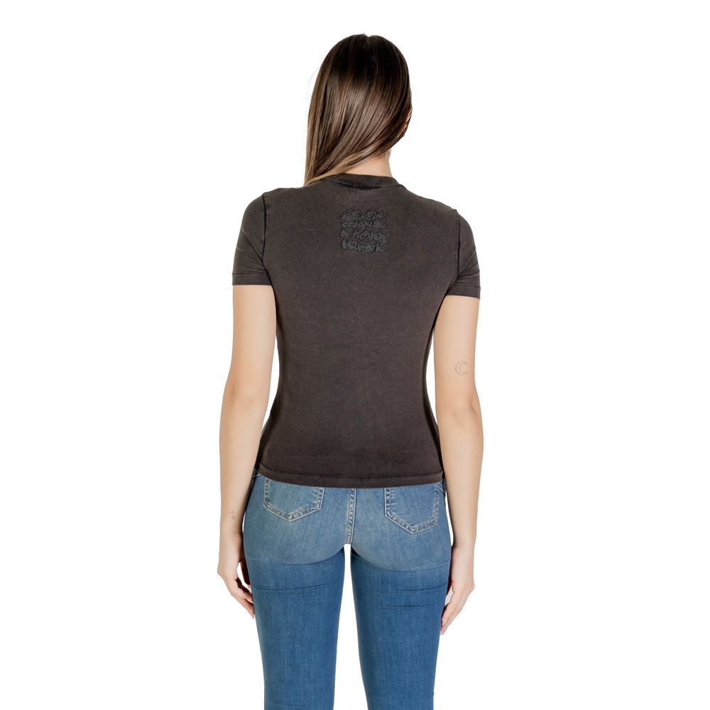 Svart bomulls-T-shirt
