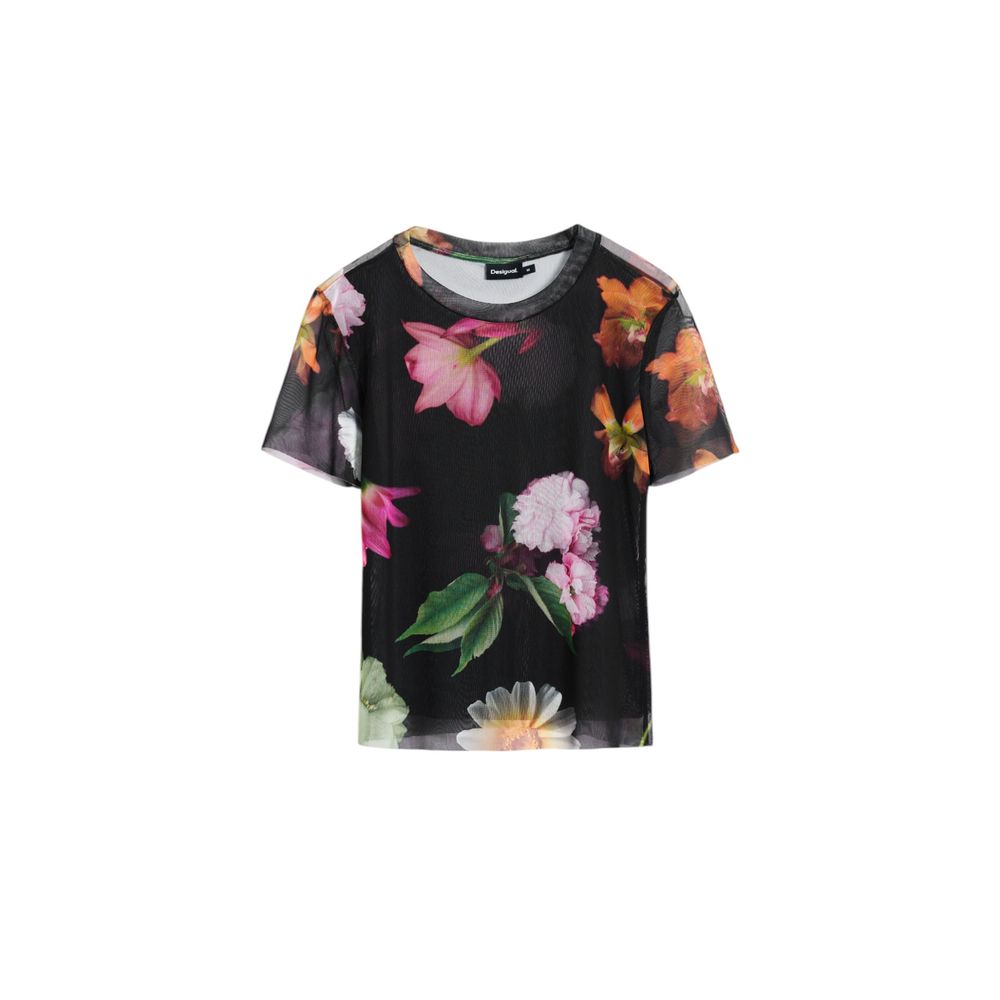 Svart polyester-t-shirt