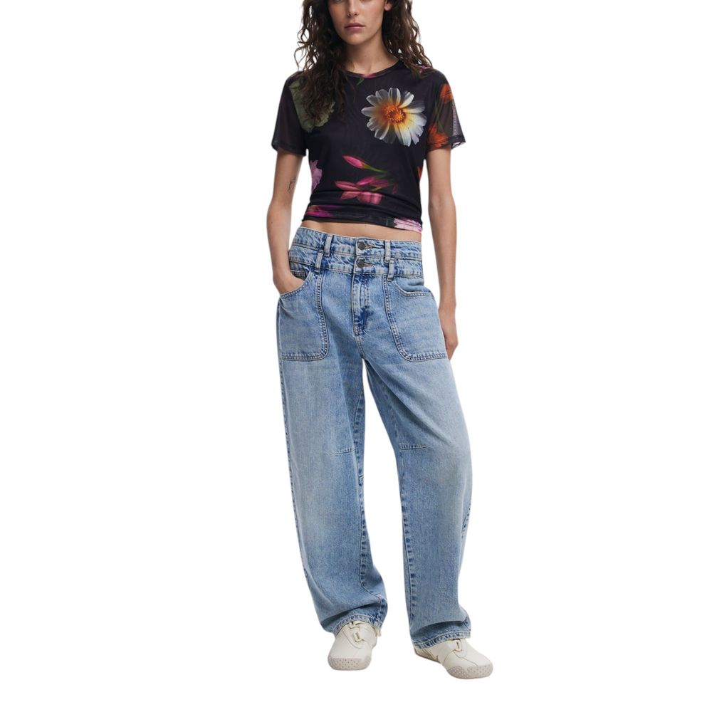 Svart polyester-t-shirt
