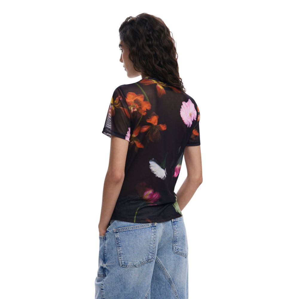 Svart polyester-t-shirt